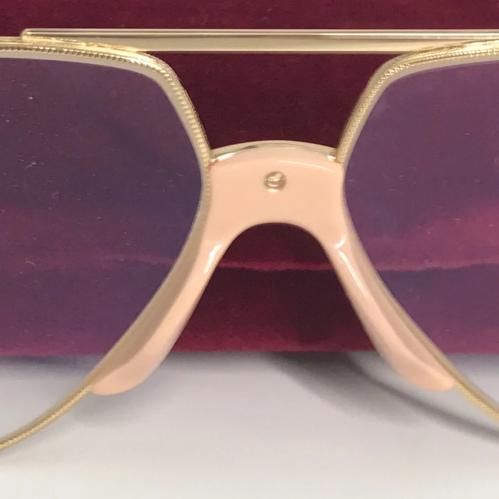 New Authentic Gucci GG0432S 001 Gold Clear Pilot Sunglasses – New
